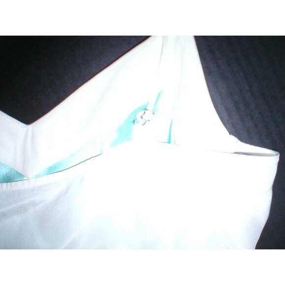 NWT $228 W Worth NY Womens 4 Top Designer New York Blouse Silk Tank Green White - Picture 5 of 5